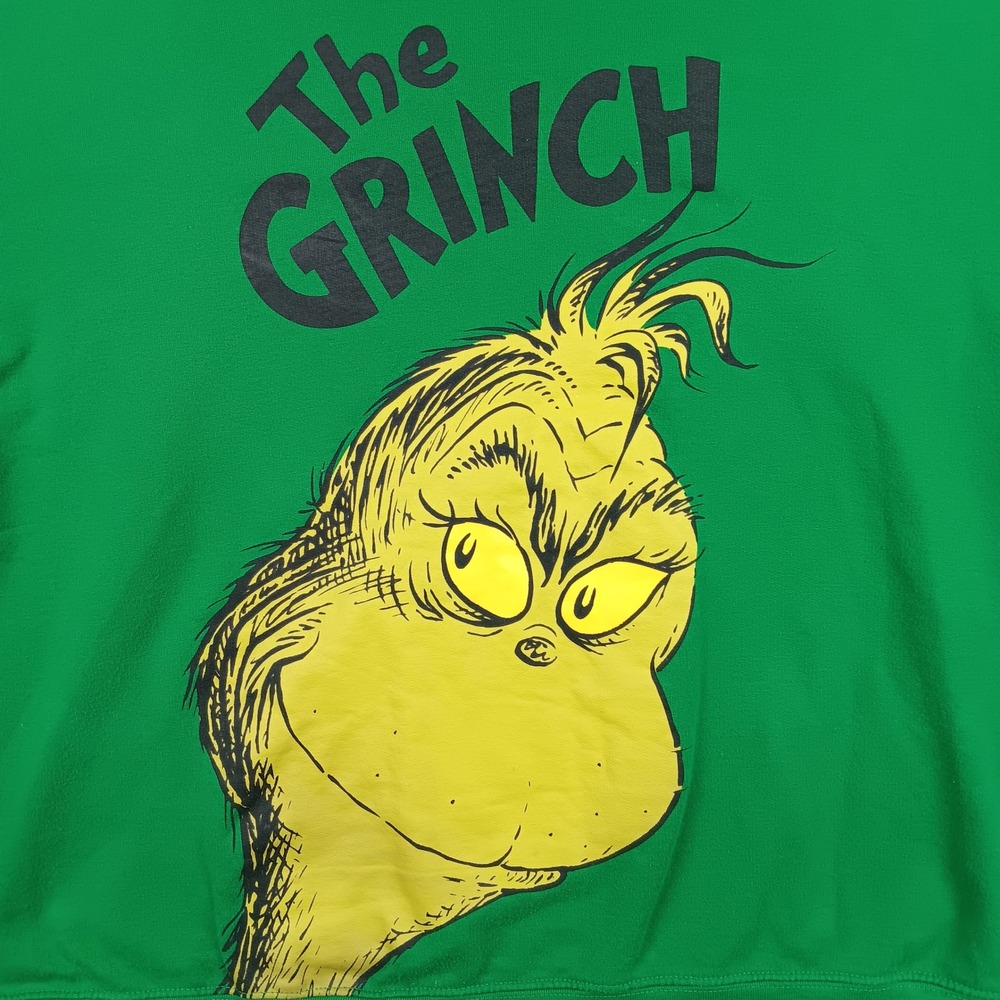 The Grinch Sweatshirt Graphic Crewneck Women XXL Green Holiday 194973261084